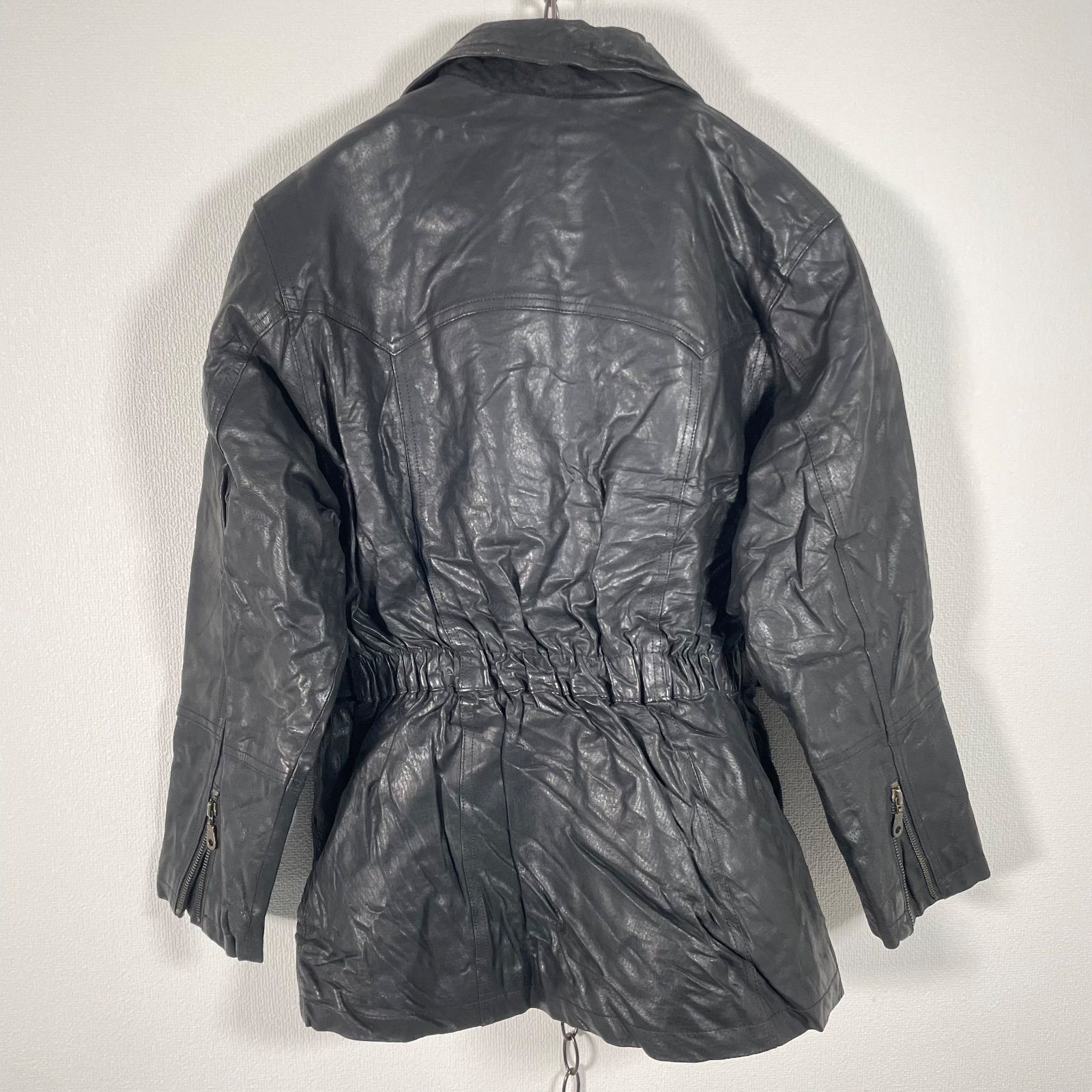 80s Euro Vintage genuine leather saki leather レザージャケット