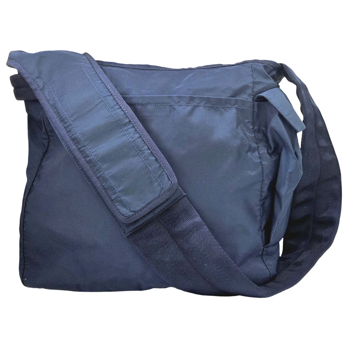 中古】PRADA プラダ ナイロン ショルダーバッグ ネイビー 巾着 三角