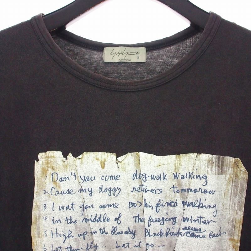  ヨウジヤマモト YOHJI Paper Pattern T-Shirt Tシャツ カットソーカットソー 半袖 3 ブラック 黒 HE-T 39-084 Tシャツ トップス