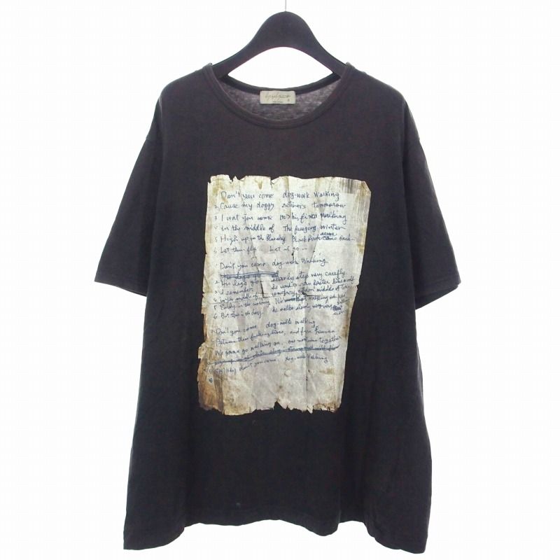 ヨウジヤマモト YOHJI Paper Pattern T-Shirt Tシャツ カットソーカットソー 半袖 3 ブラック 黒 HE-T 39-084