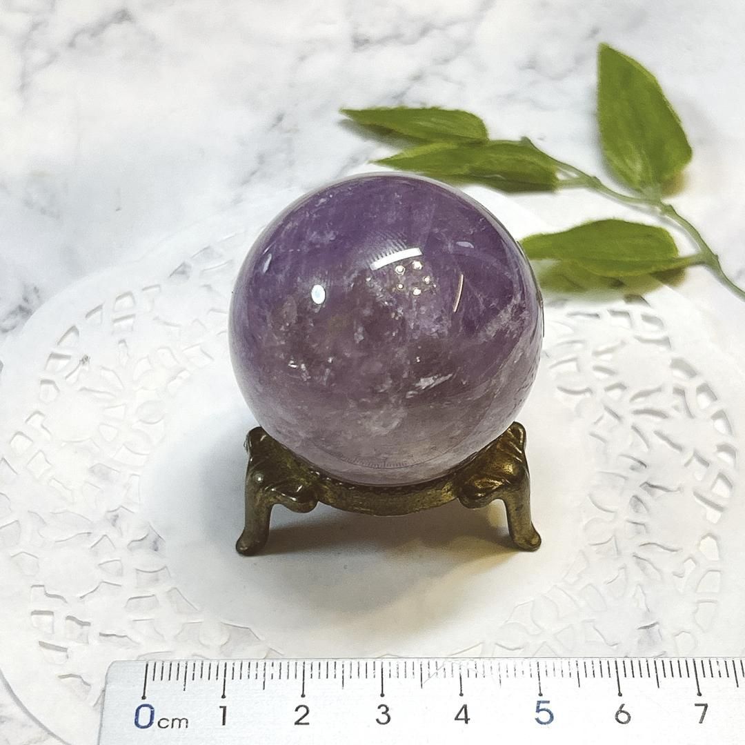  E17541 アメシスト 約39㎜ 球 スフィア ブラジル amethyst 天然石 パワーストーン 壁面収納 置物 インテリア小物