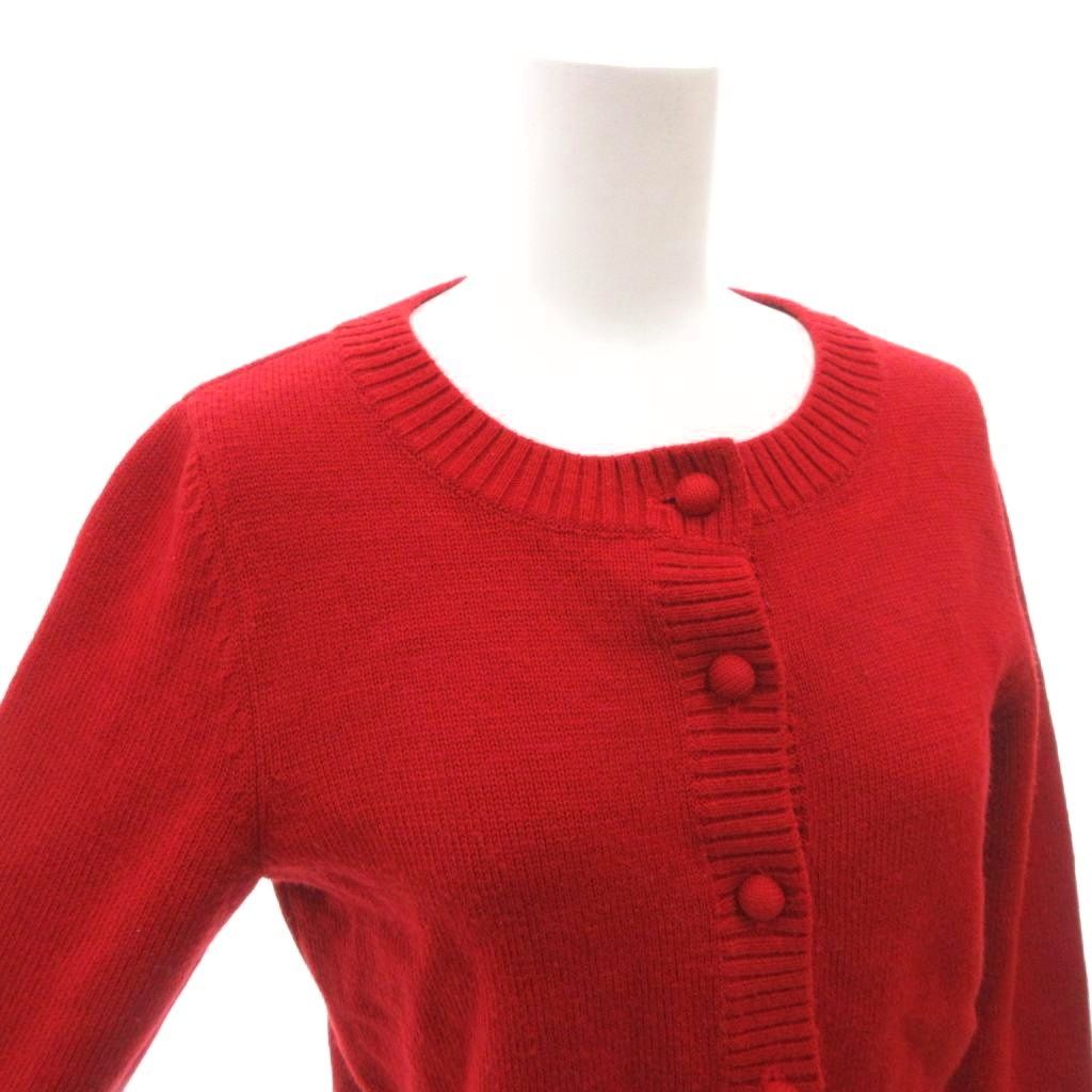 ルネ Rene カーディガン ウール 34 赤 レッド ラウンドネック /FF