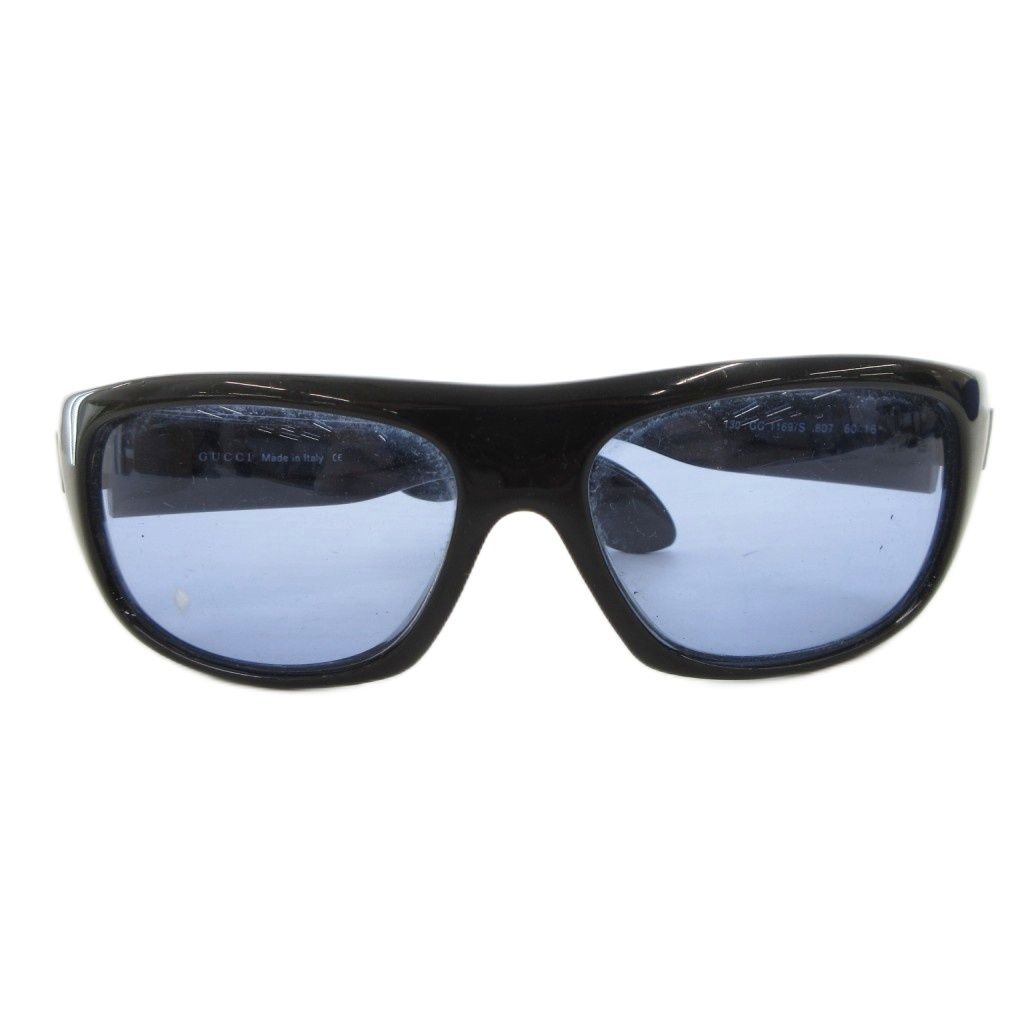 グッチ GUCCI サングラス アイウェア メガネ ブルーレンズ 60□16 黒