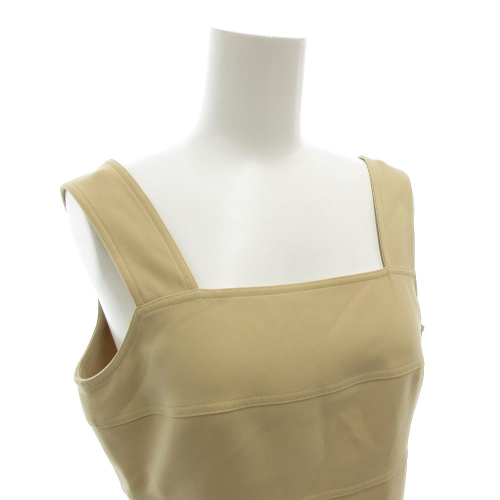 ルネ Rene ノースリーブワンピース ひざ丈 スクエアネック バルーン