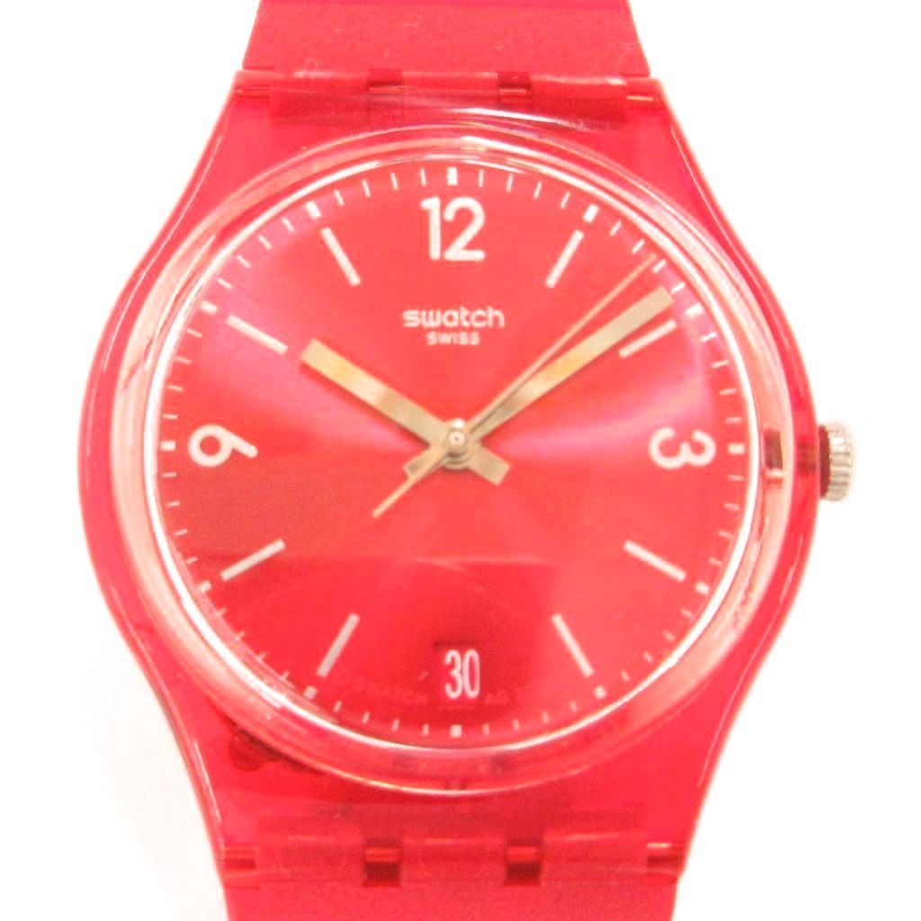 スウォッチ SWATCH 腕時計 GR 406 アナログウォッチ クォーツ カレンダー 赤 レッド |AE