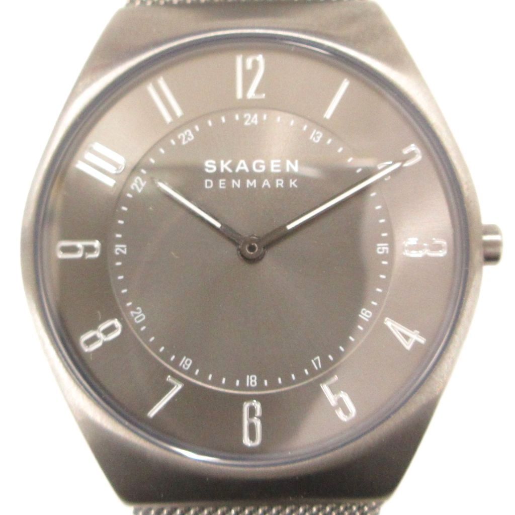スカーゲン SKAGEN Grenen ウルトラスリム 二針 チャコールステンレススチール メッシュウォッチ 腕時計 SKW 6824 アナログ クォーツ グレー |AE