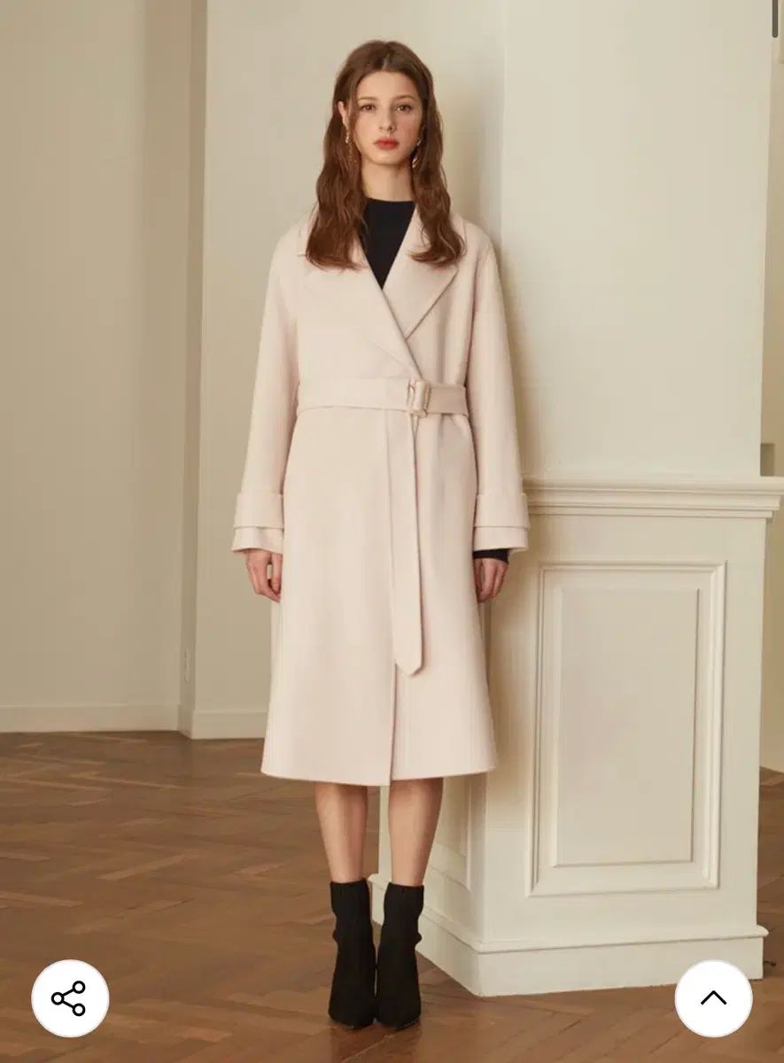 LOOKAST ベルト付き カシミア ハンドメイド コート アイボリー