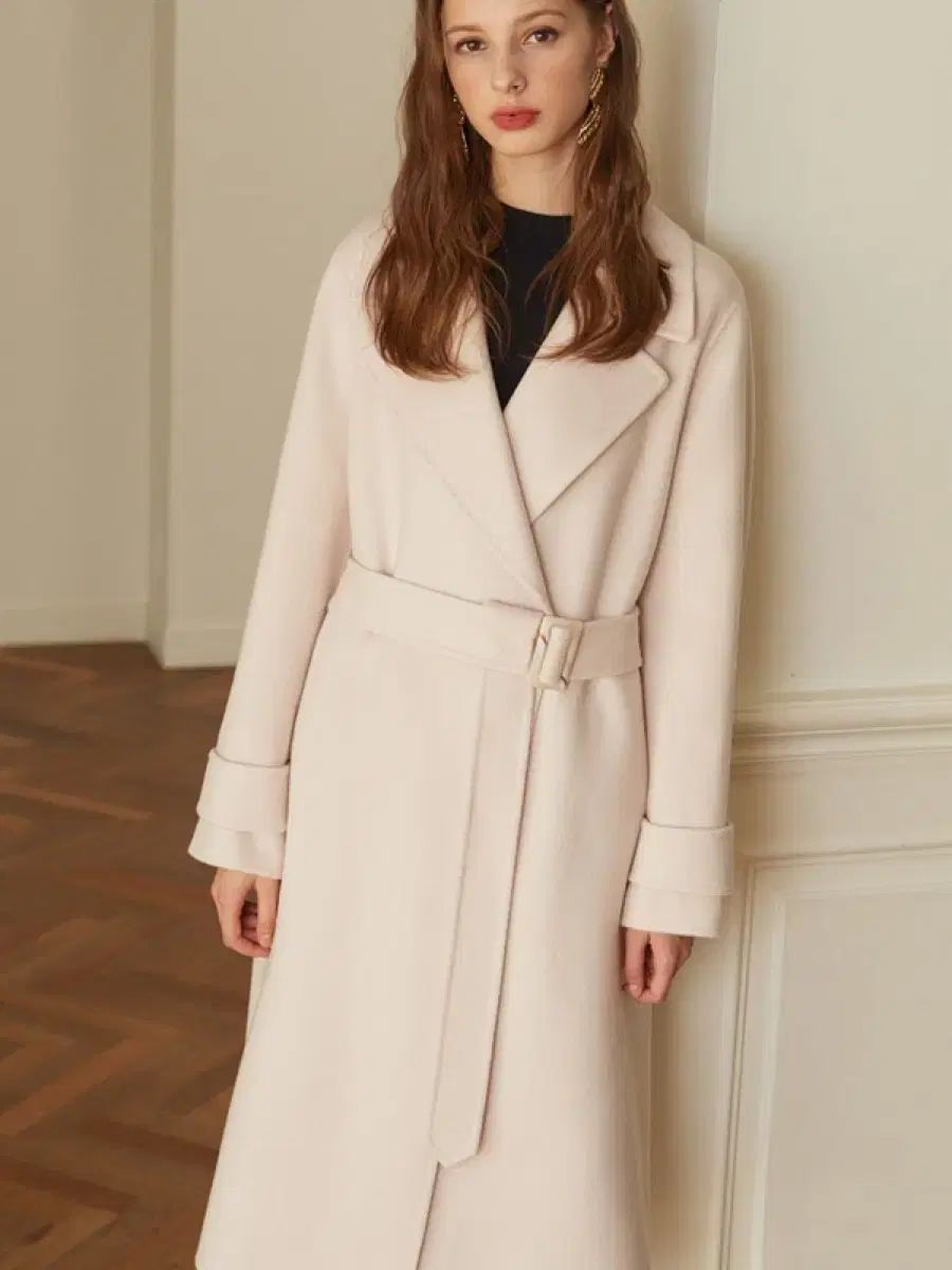 LOOKAST ベルト付き カシミア ハンドメイド コート アイボリー