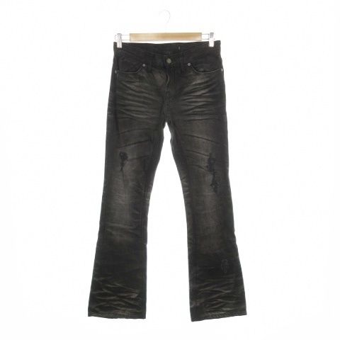 フーガ FUGA ジーンズ 44 黒 ブラック ウォッシュ加工 ダメージ加工