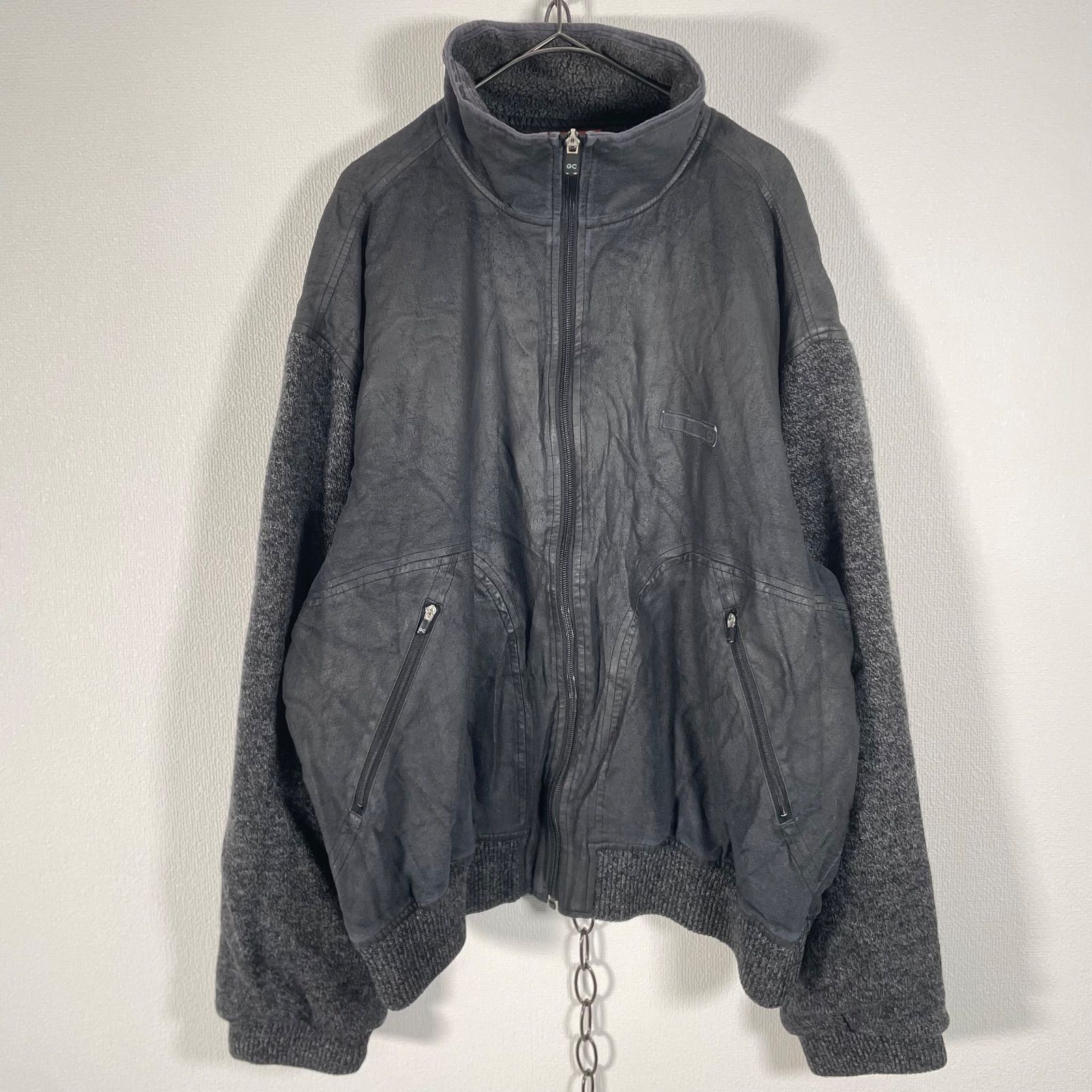 00s GREENCLUBS 異素材フリース ジップアップ ドライバーズ ブラック系 