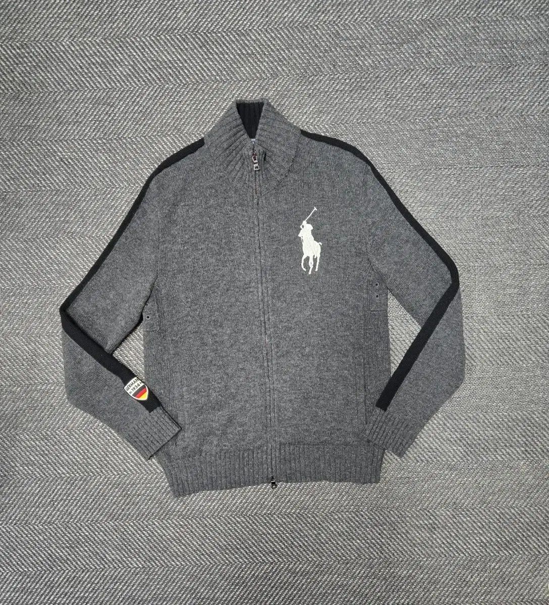 ポロラルフローレン グレー ジップアップ ニット カーディガン