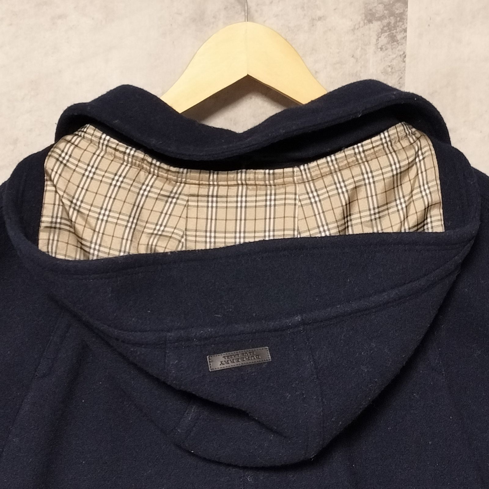 希少】BURBERRY BLUE LABEL 2way ウール メルトン ポンチョ コート 38