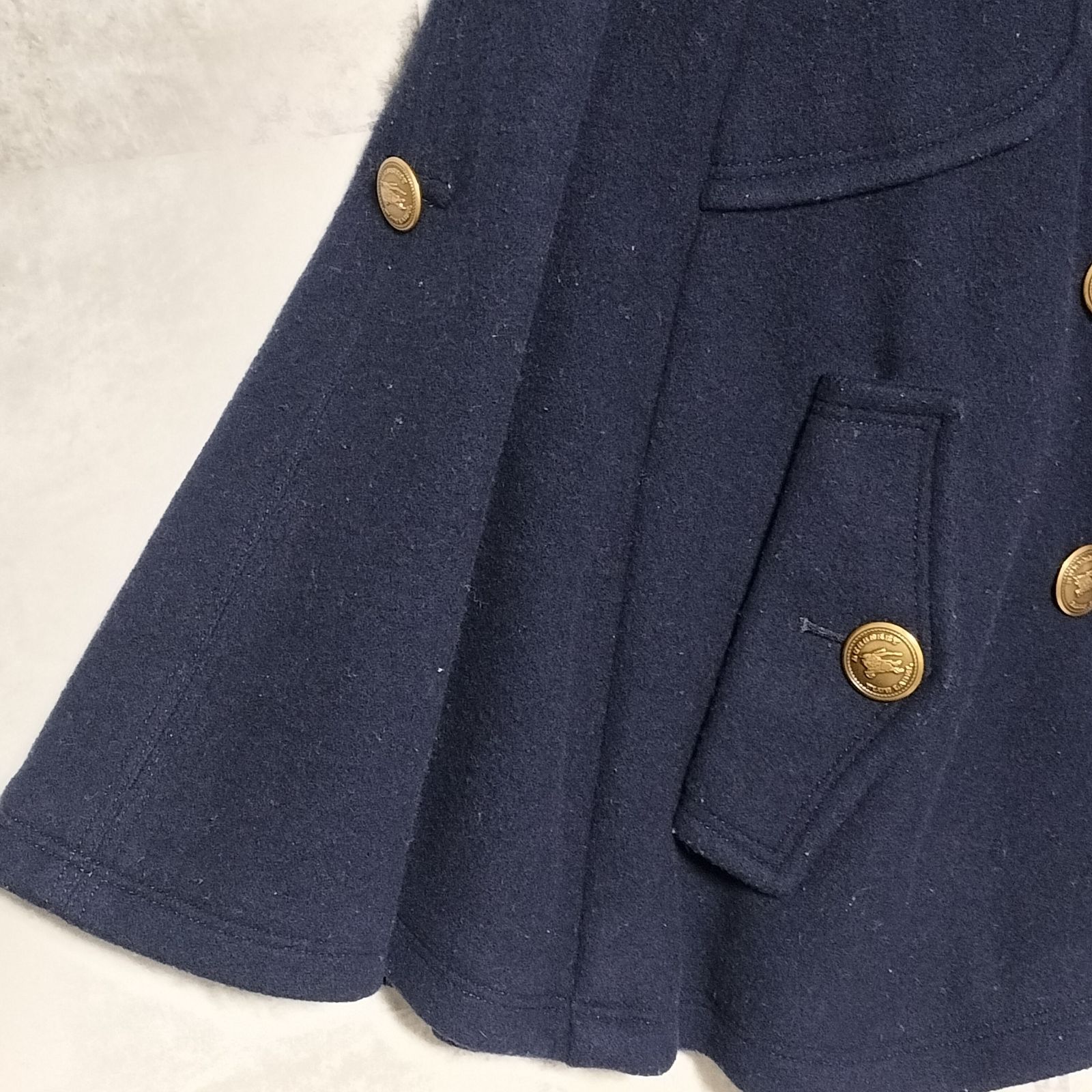 美品☆ BURBERRY BLUE LABEL ポンチョ　ケープ　コート　38 BURBERRY BLUE LABEL ポンチョ・ケープコート 38