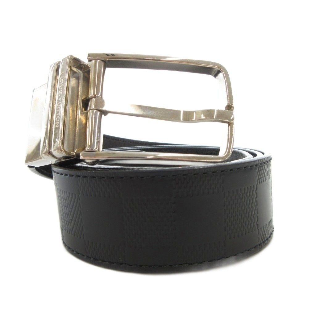 ルイヴィトン LOUIS VUITTON サンチュール ボストン ダミエアンフィニ ベルト レザー 黒 ブラック M 9674 |FF GY 19