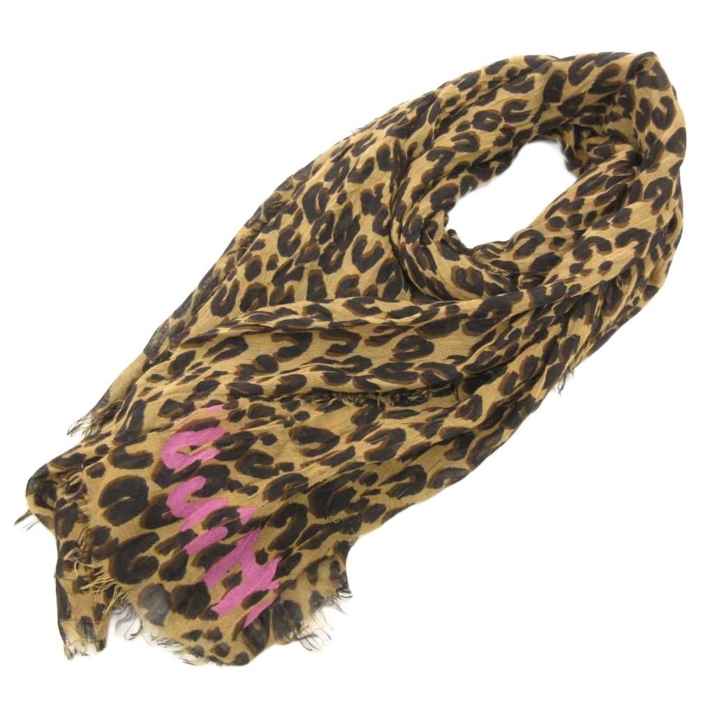 ルイヴィトン LOUIS VUITTON M 74461 ETOLE エトール レオパード柄 ストール マフラー 茶 ブラウン 黒 ブラック |JS AA GY 19