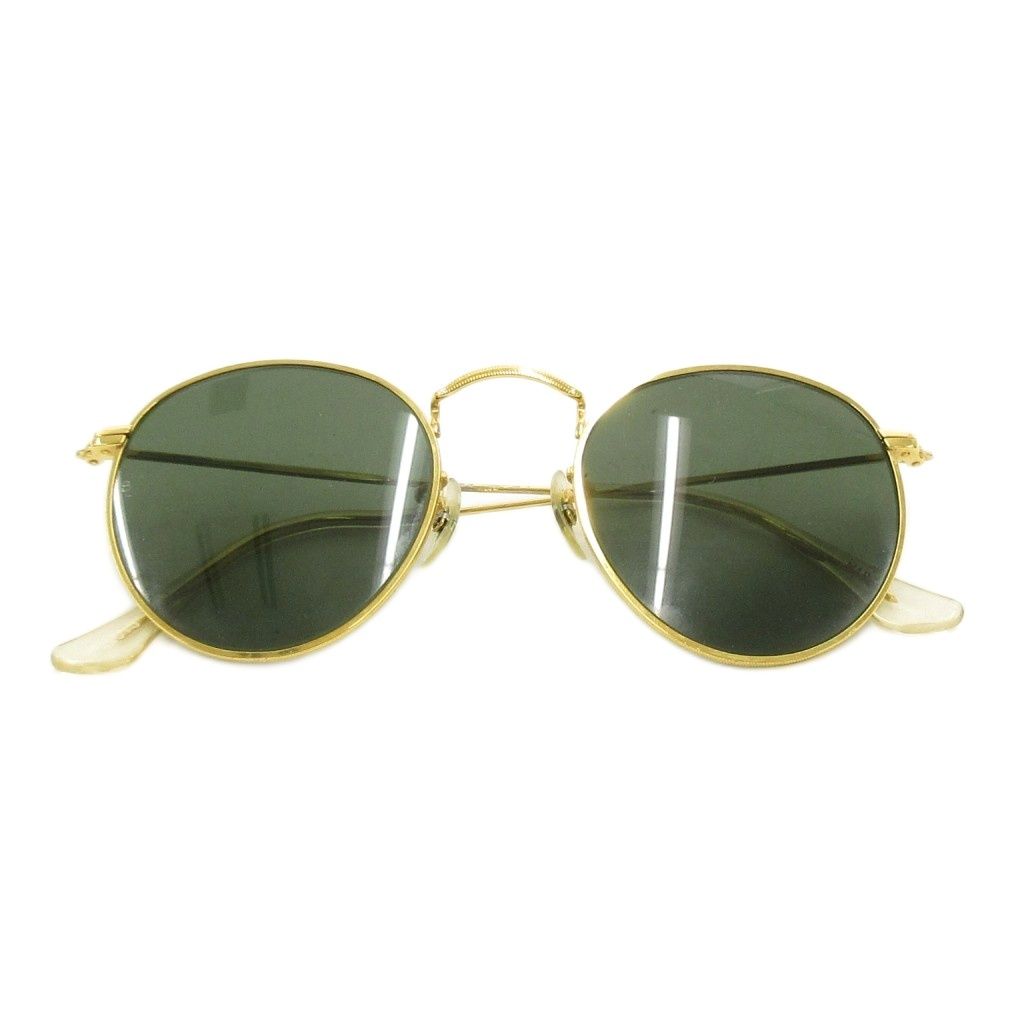 レイバン RAY BAN ヴィンテージ W 1573 ROUND METAL ラウンドメタル B-L ボシュロム サングラス ボストン 緑 グリーン ゴールドカラー |JS GY 19