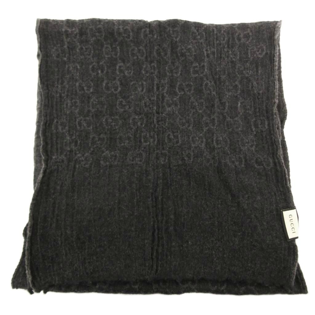 グッチ GUCCI マフラー ストール GGキャンバス ロゴ 黒 ブラック |JS AA GY 19