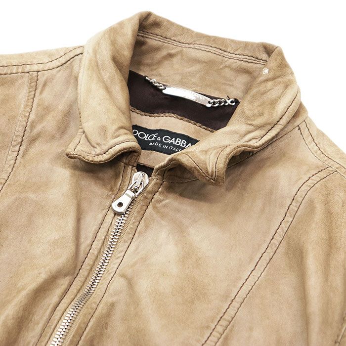 DOLCE&GABBANA ドルチェ＆ガッバーナ レザージャケット ジップアップ