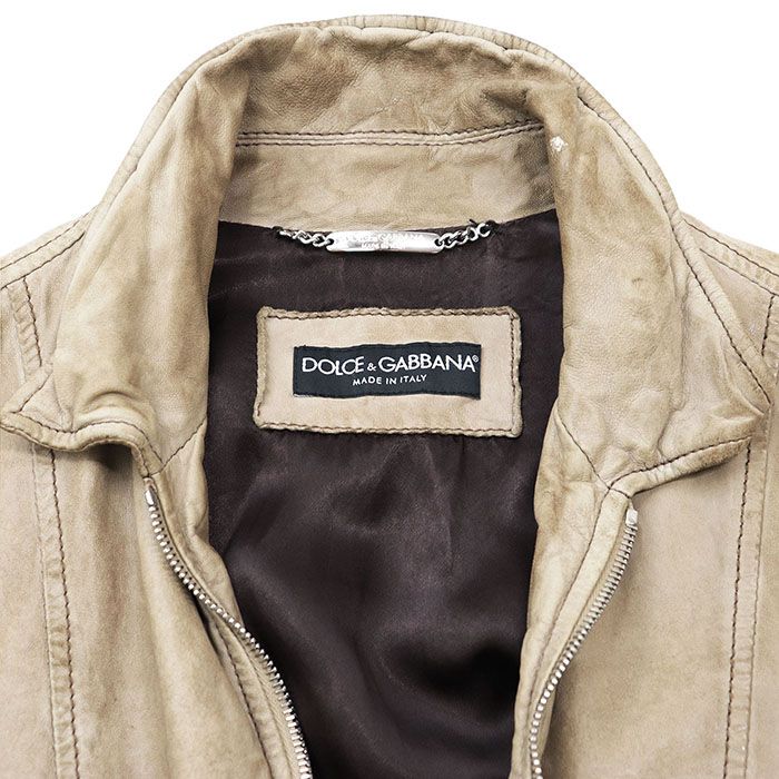DOLCE&GABBANA ドルチェ＆ガッバーナ レザージャケット ジップアップ