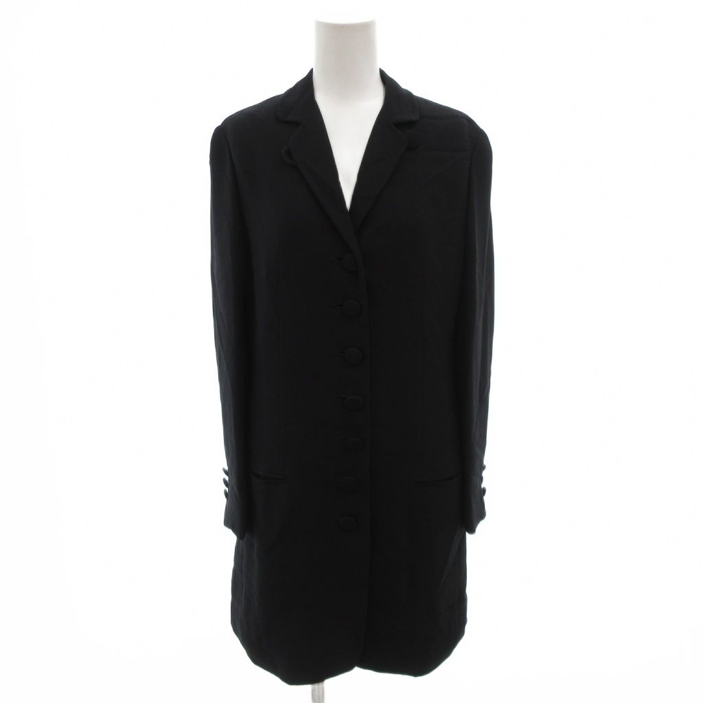 モスキーノ MOSCHINO コート 40 黒 ブラック ゴールドカラーチェーン