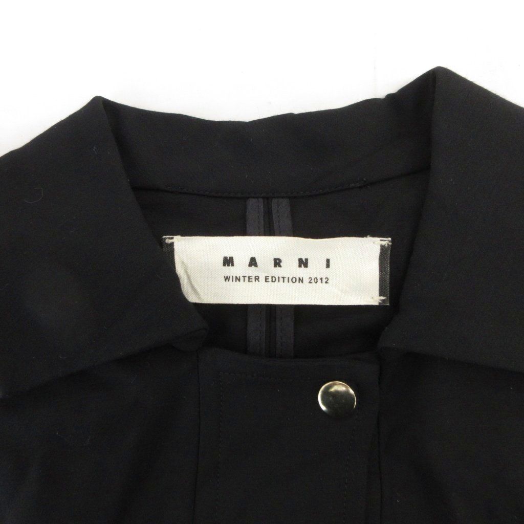 マルニ MARNI ワンピース ハーフボタン 36 黒 ブラック 半袖 ボタン