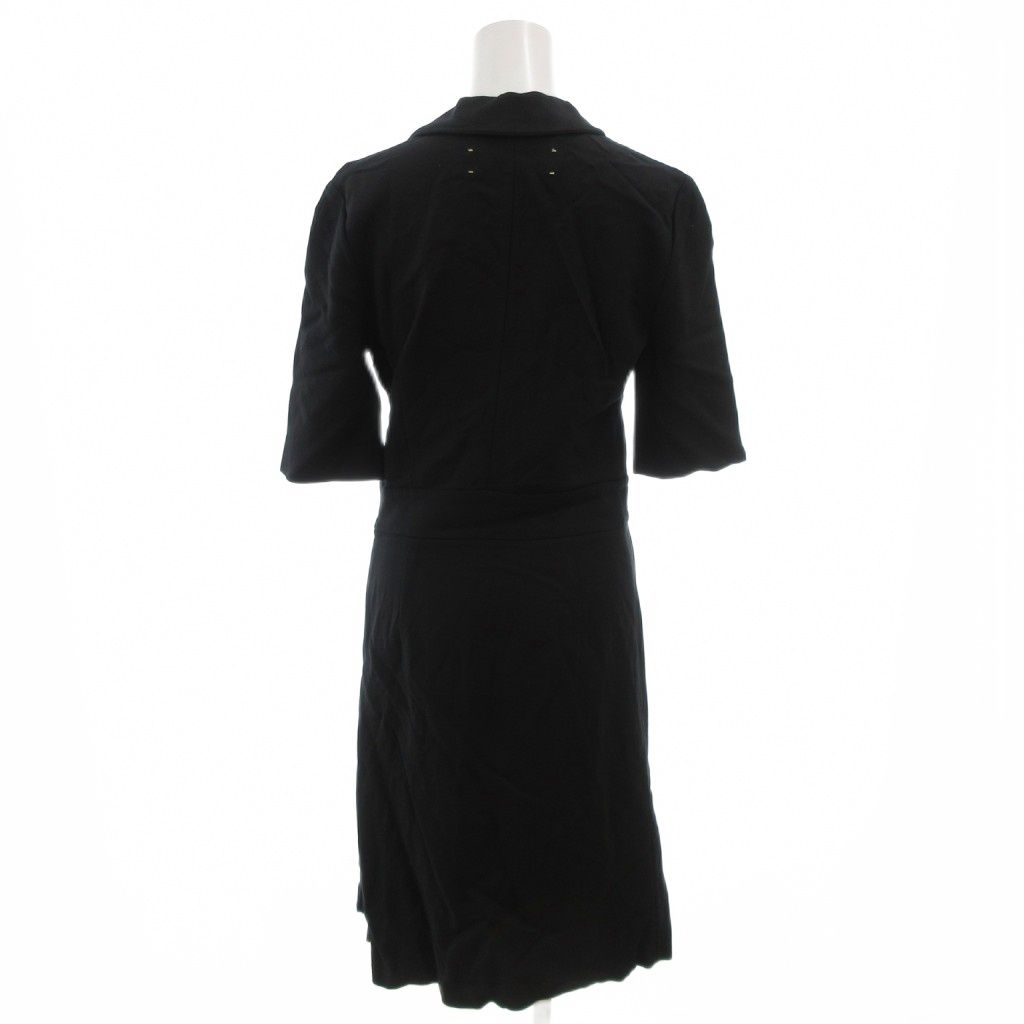 マルニ MARNI ワンピース ハーフボタン 36 黒 ブラック 半袖 ボタン