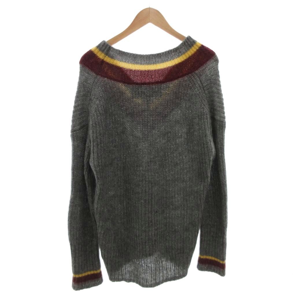 ティッカ TICCA ニット セーター モヘヤ F グレー 長袖 Vネック ライン