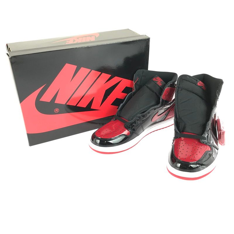 品 NIKE ナイキ AIR JORDAN 1 HIGH OG PATENT BRED 555088-063 エア ジョーダン ハイ スニーカー 靴 160-260112-rt-06-tag