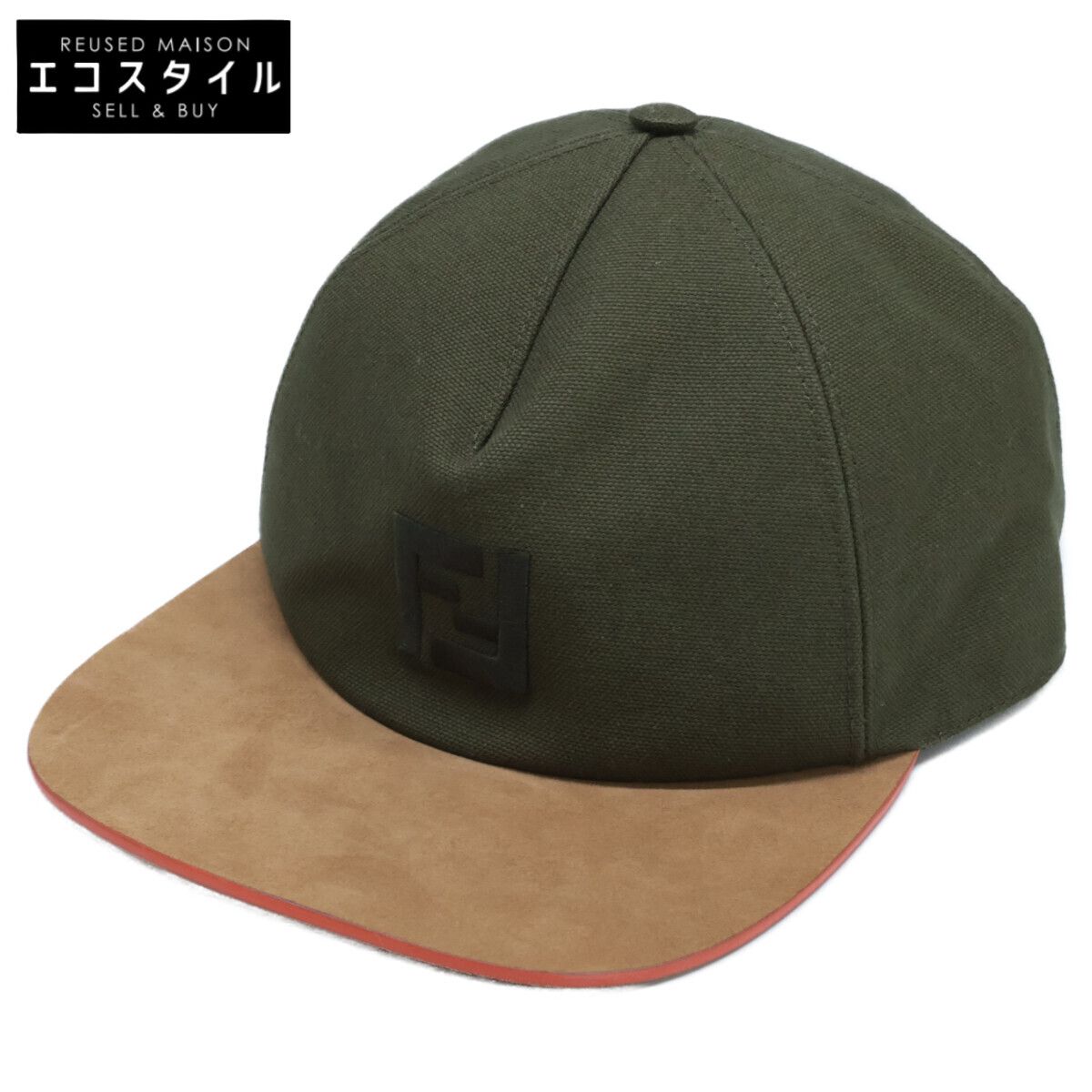 FENDI フェンディ FXQ 768 ABCD TU 2 ロゴ刺繍 ベースボール キャップ|