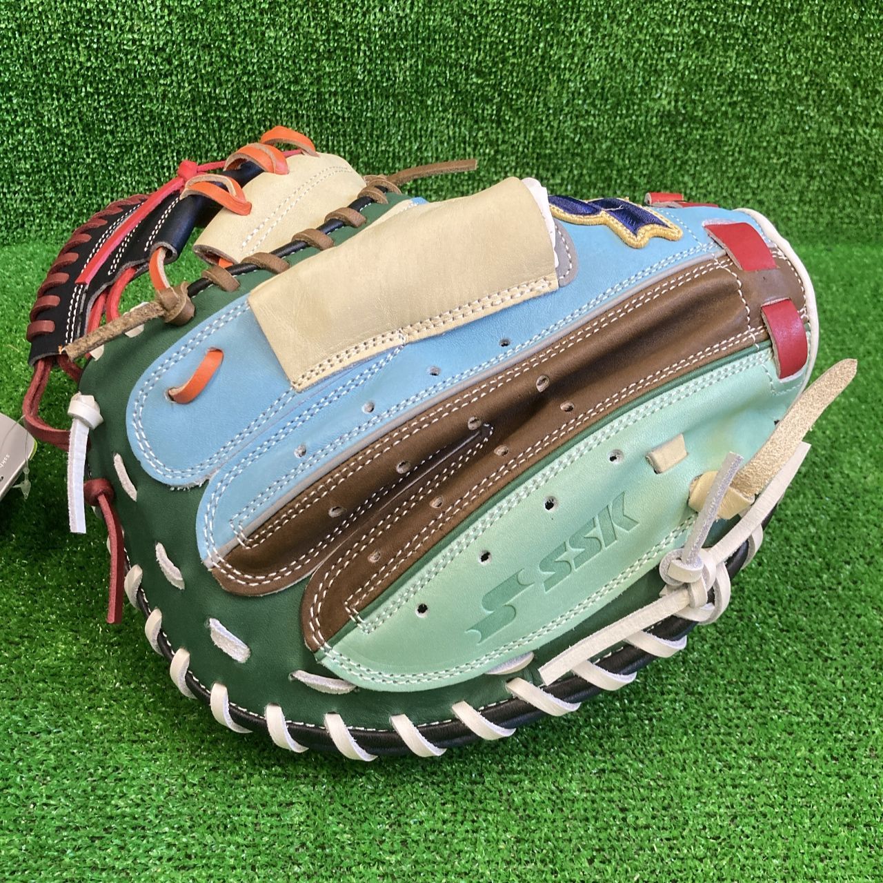 エスエスケイ 限定 軟式用 捕手用 カラフルミット SMRCM123 型付け済み