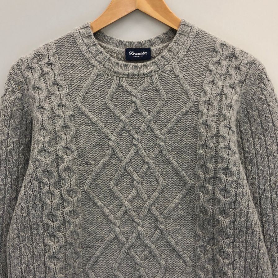 ドルモア ケーブル ウール クルーネック ニット サイズ 44 AFB 11