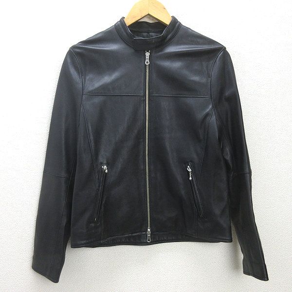 K□コムサイズム/COMME CA ISM 羊革ラムレザー シングルライダース