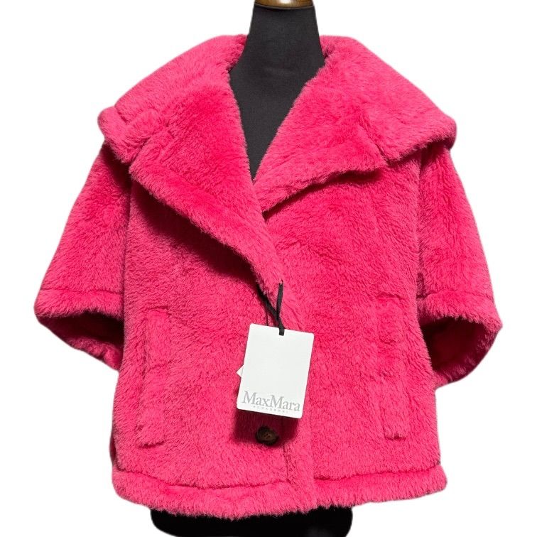 Max Mara マックスマーラ テディベア ケープ ポンチョ ピンク 23AW