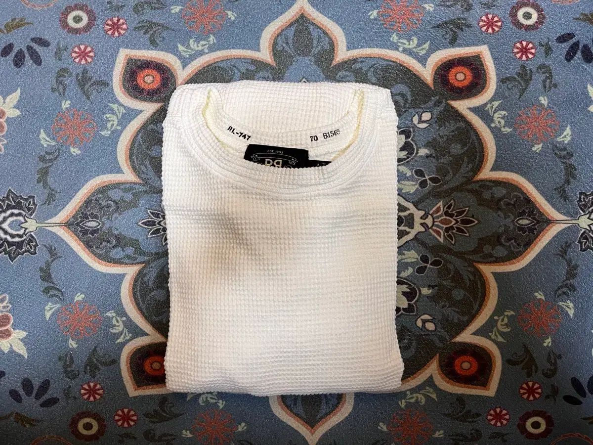 RRL ワッフル クルーネック ペーパー 白 L