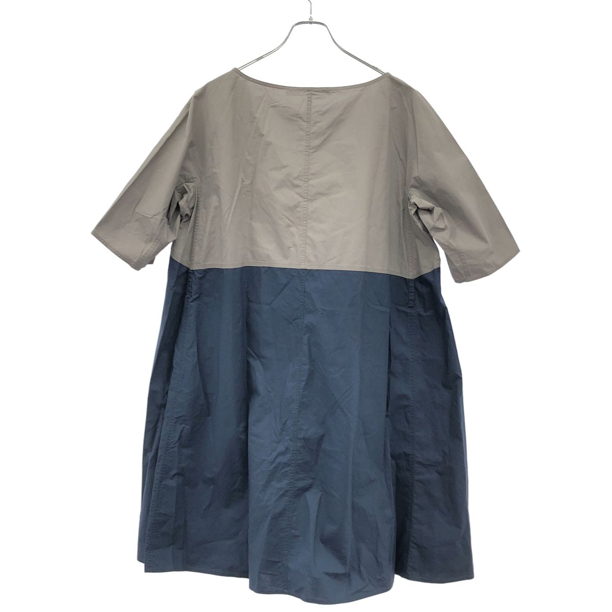 新品未使用　SOFHIE D’HOOREソフィードール　カシミヤニットワンピース SOFIE D'HOORE ソフィードール バイカラーワンピース グレー×ブルー 38