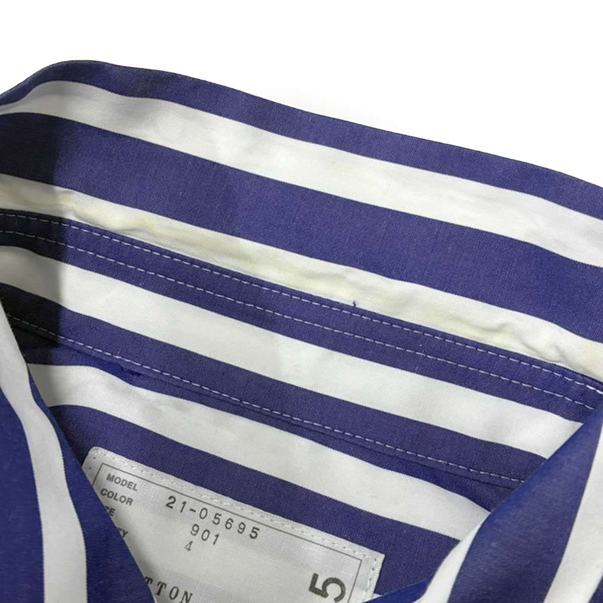 sacai サカイ 21SS BANDANA OPAL SHIRT バンダナオパールストライプシャツ 21-05695 ブルー 4 sacai サカイ 21SS BANDANA OPAL SHIRT バンダナオパールストライプ