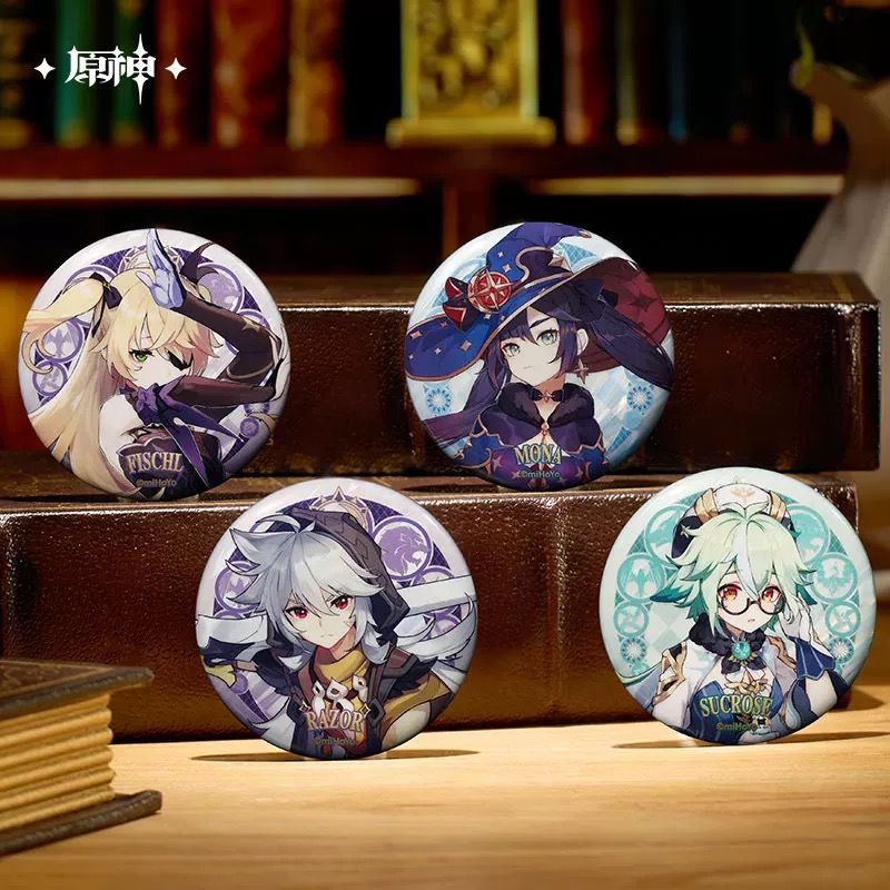 原神・公式 新工法 缶バッジ（モンド城）ドゥリン アルベド フィッシュ