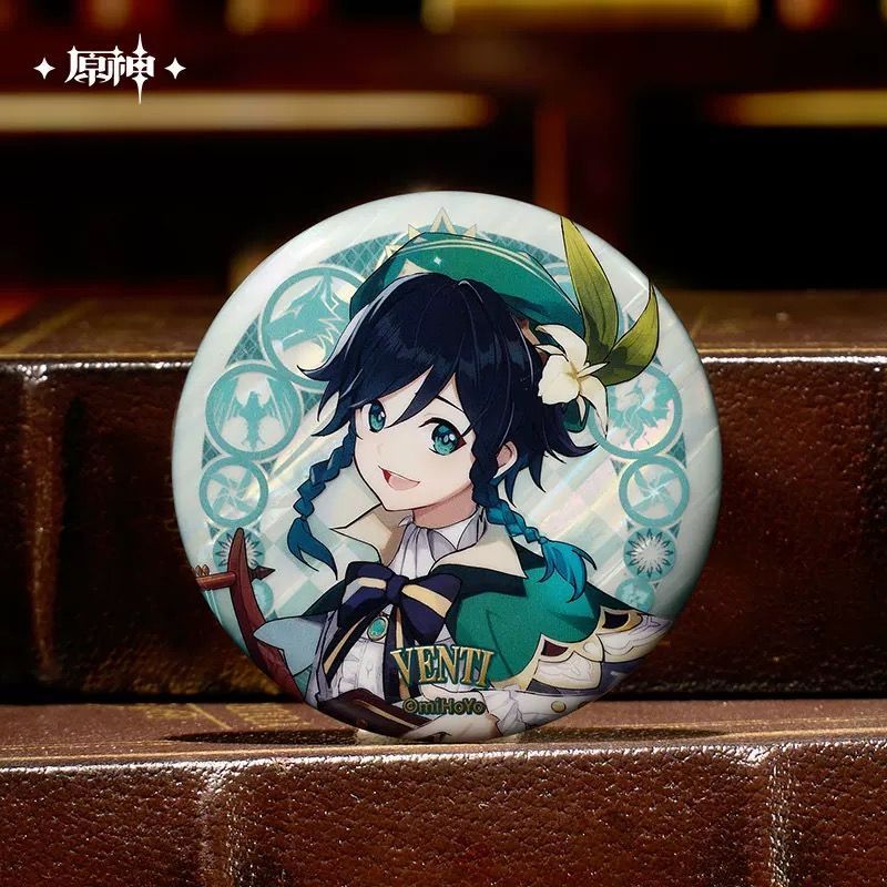 原神・公式 新工芸 缶バッジ（モンド城）ドゥリン アルベド フィッシュ