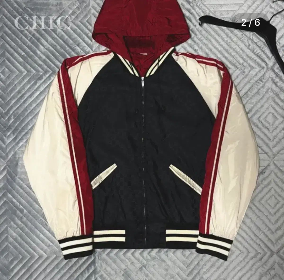 グッチ シェリー サイド ライン ナイロン ブルゾン トラック ウィンド