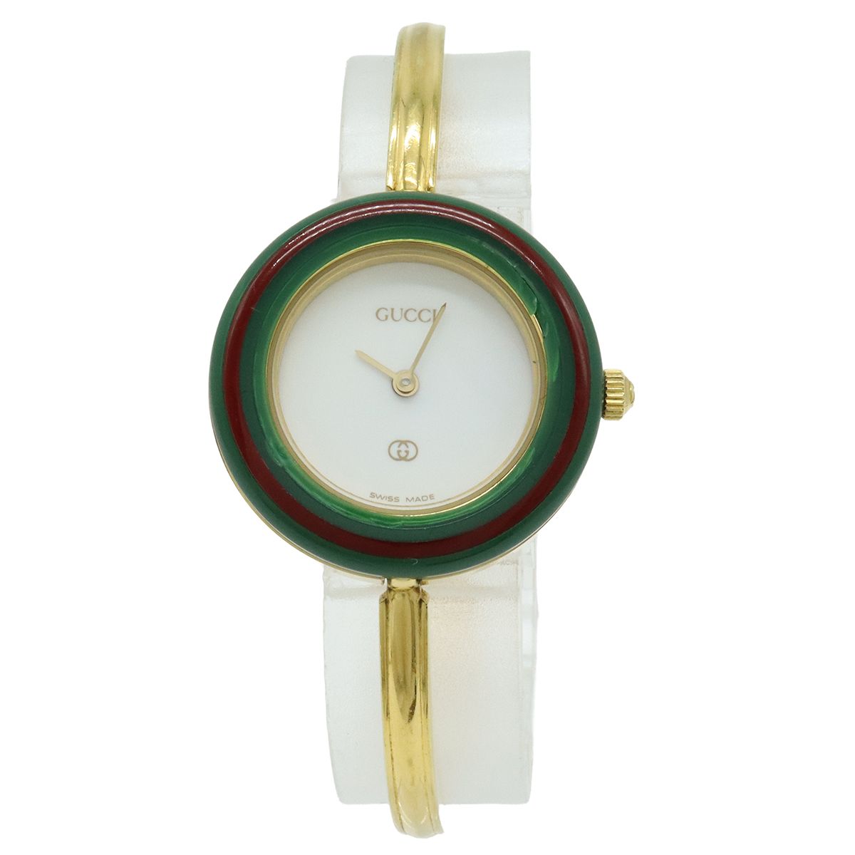 GUCCI グッチ チェンジベゼル ホワイト文字盤 GP ゴールドメッキ