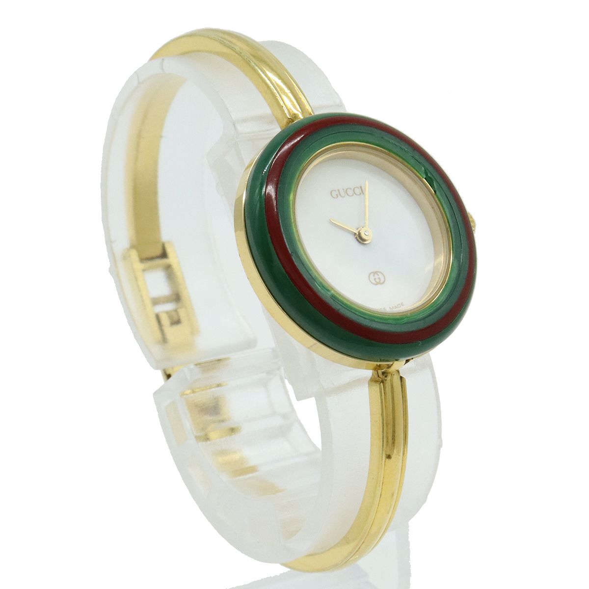 GUCCI グッチ チェンジベゼル ホワイト文字盤 GP ゴールドメッキ