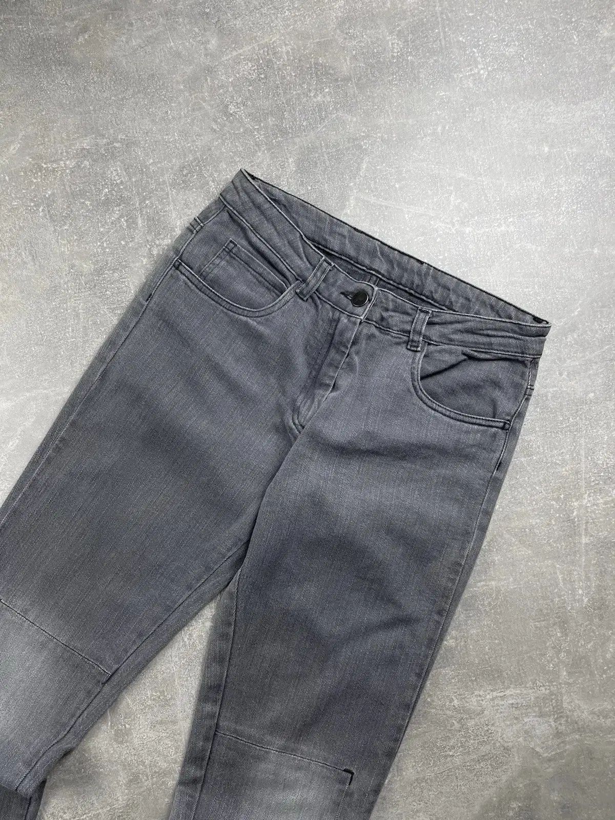 メゾン マルジェラ MM 6 グレー スリム ジッパー アンクル ジーン