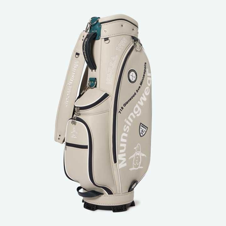  マンシング Munsingwear MG6SCB02U カーブロゴ カート キャディバッグ 2026 9型 3 4kg BG00 ベージュ パター ゴルフバッグ キャディバッグ ゴルフ
