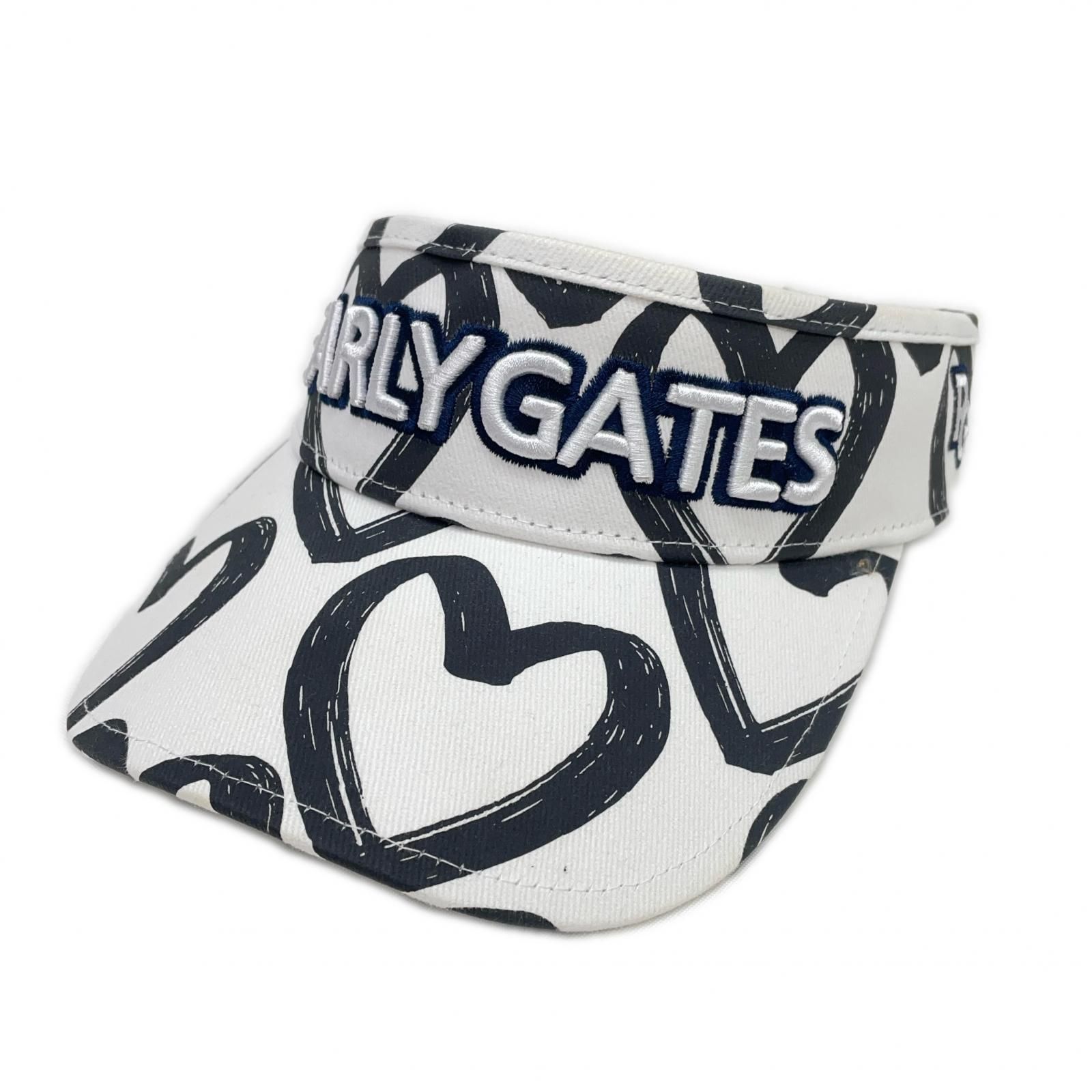 中古 パーリーゲイツ PEARLY GATES サンバイザー フリー 白 ホワイト