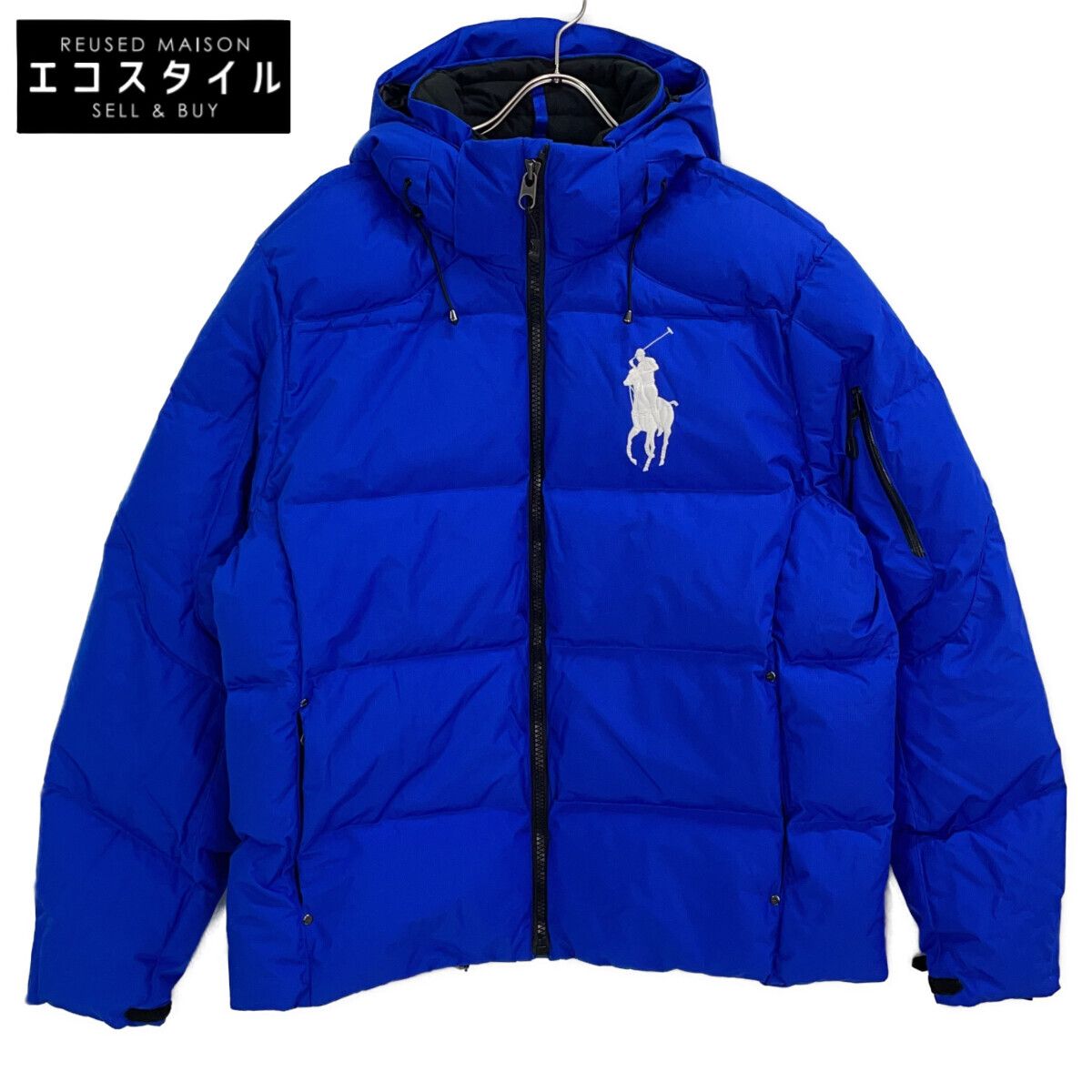 POLO RALPH LAUREN ポロ ラルフローレン ﾌﾞﾙｰ ﾋﾞｯｸﾞﾎﾟﾆｰ ﾀﾞｳﾝｼﾞｬｹｯﾄ XL