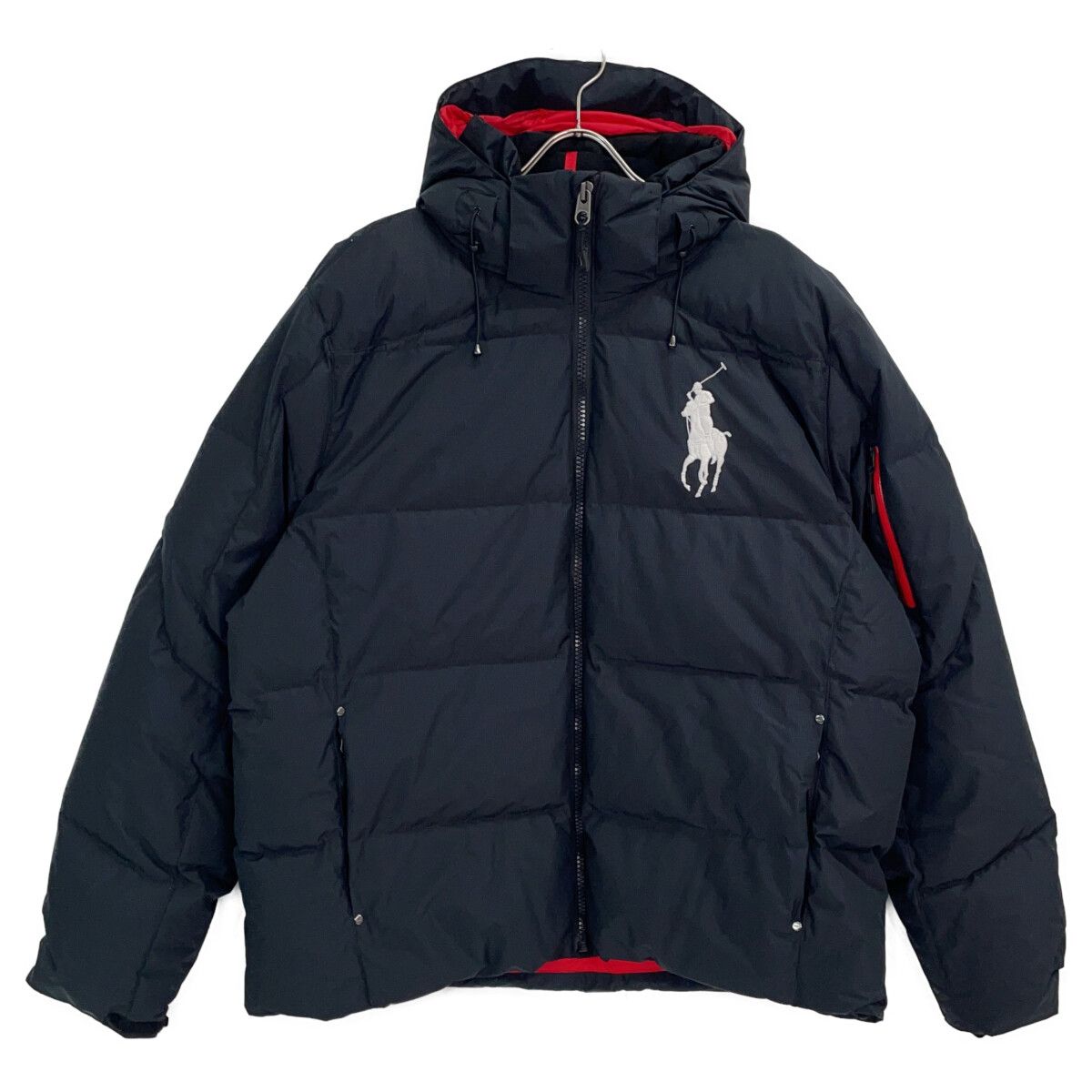 POLO RALPH LAUREN ポロ ラルフローレン ﾌﾞﾗｯｸ ﾋﾞｯｸﾞﾎﾟﾆｰ ﾌｰﾄﾞ付き