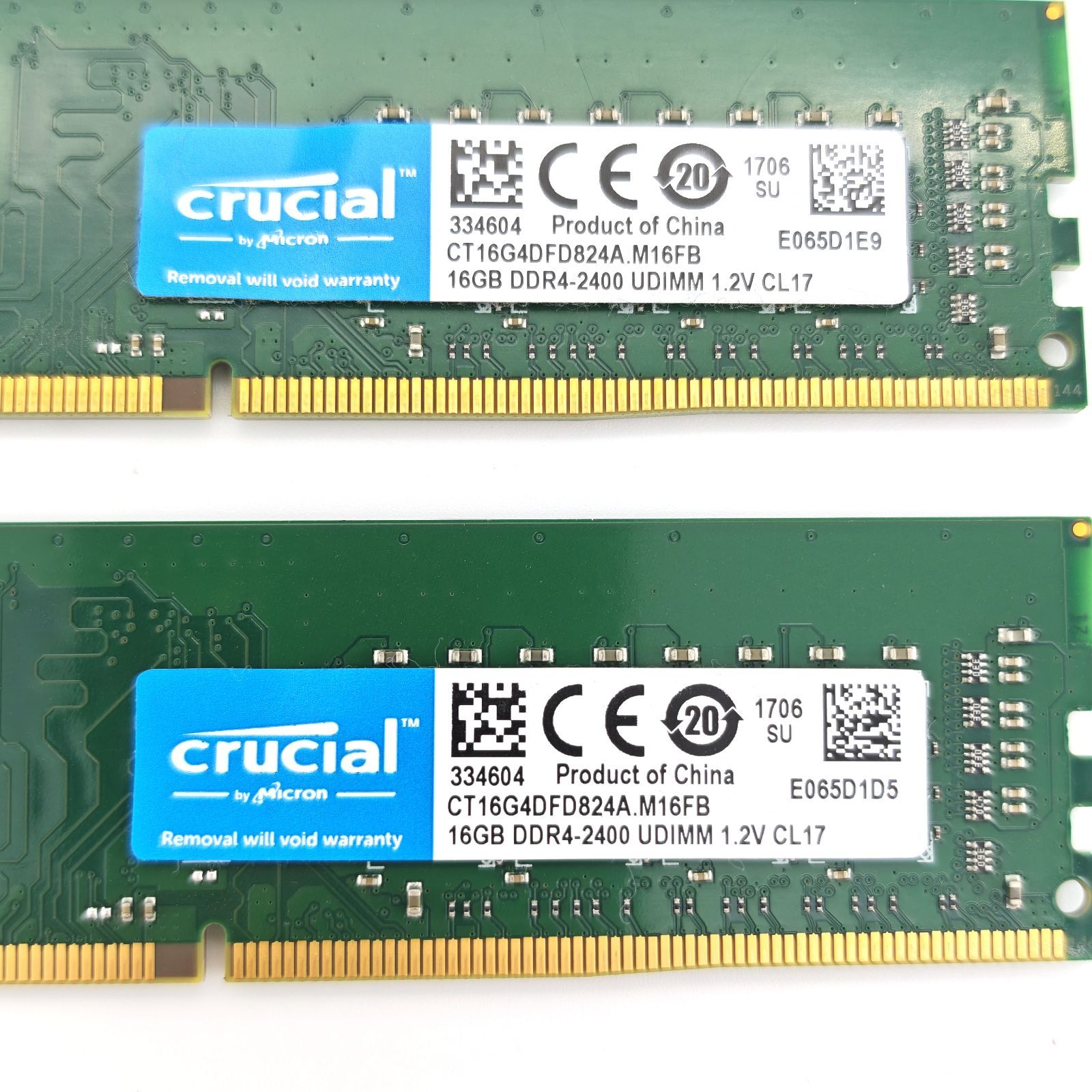 ノート用メモリ 16GB DDR4-2400 Micron 動作確認済】【送料無料】メモリ Micron製 DDR4 2400 16GB×2枚