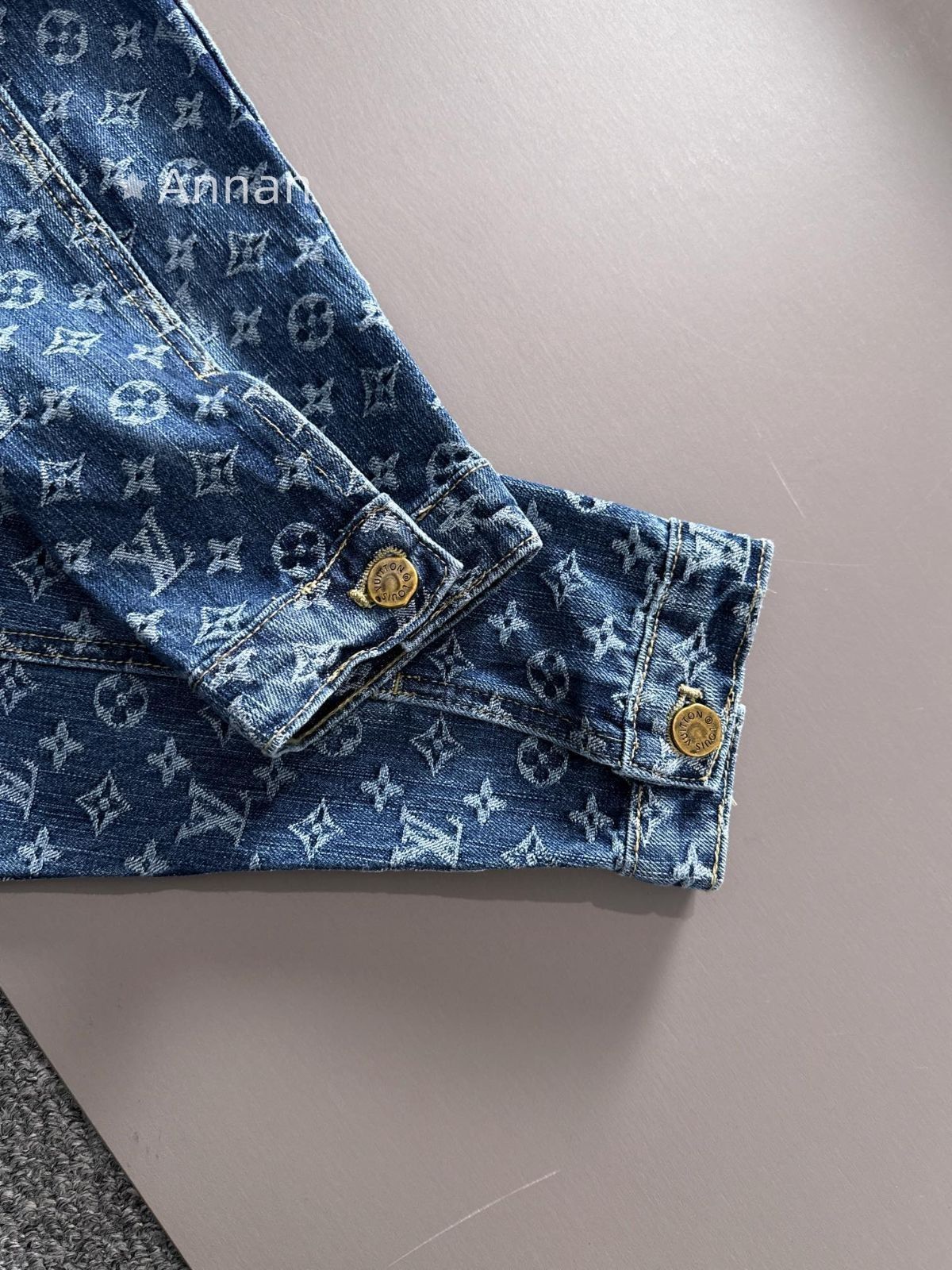ルイヴィトン LOUISVUITTON デニムライダース ジャケット モノグラム 良品 LOUISVUITTON ルイヴィトン メンズ モノグラム デニムジャケット