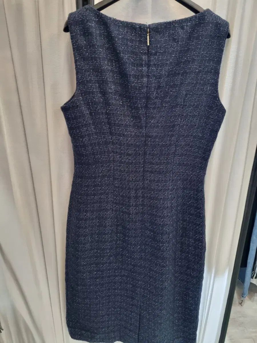 トリーバーチ ネイビー ツイード スリーブレス ワンピース