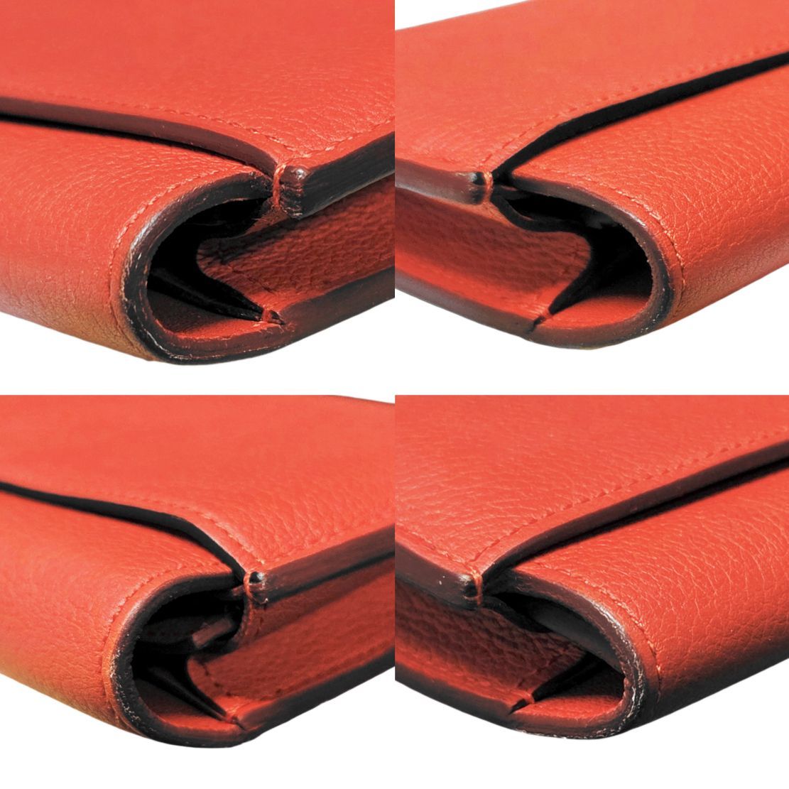 超美品 HERMES エルメス パッサンロング - 長財布 エバーカラー ルージュグレナ レッド系 二つ折り財布 ロングウォレット X刻印【本物保証】 中古】HERMES エルメス パッサン ロング 二つ折り 長財布 財布 レザー